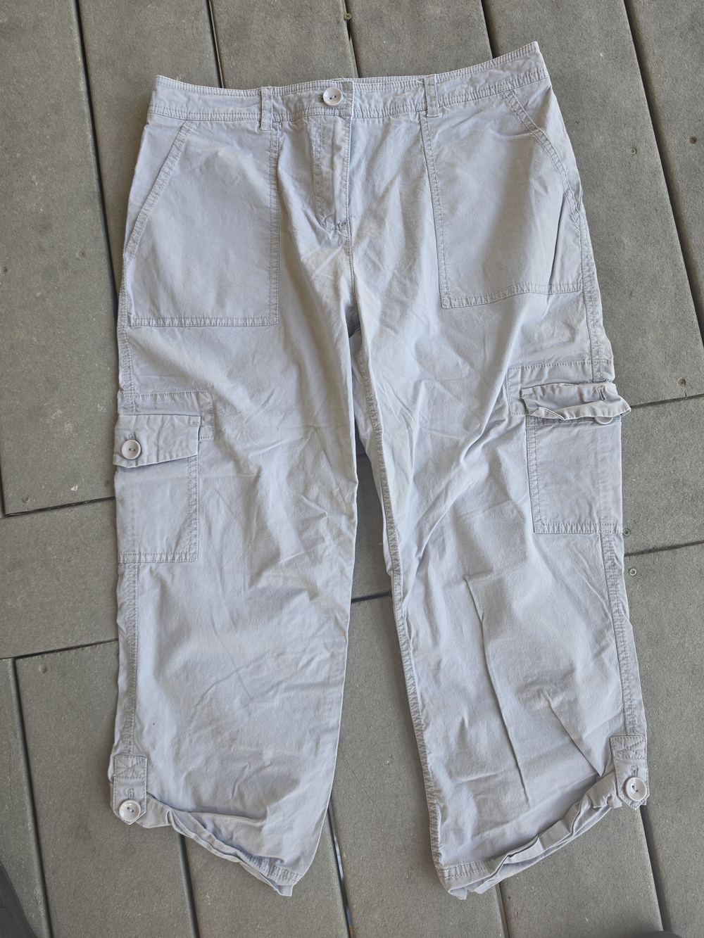 Light Gray Cargo Capri Pants